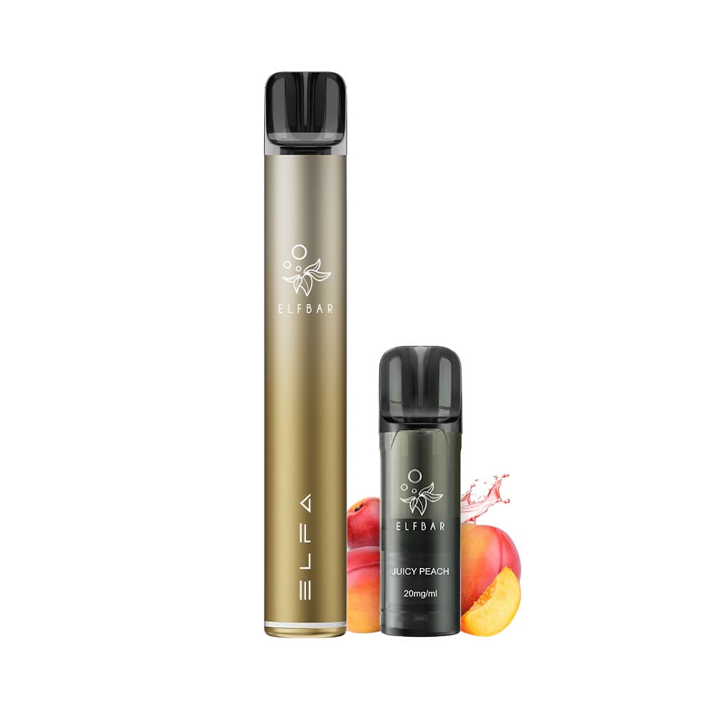 ELFBAR Elfa Pro Kit 2ml (20mg) - Dark Gold & Peach Ice Podsystem – PouchVape.ch
